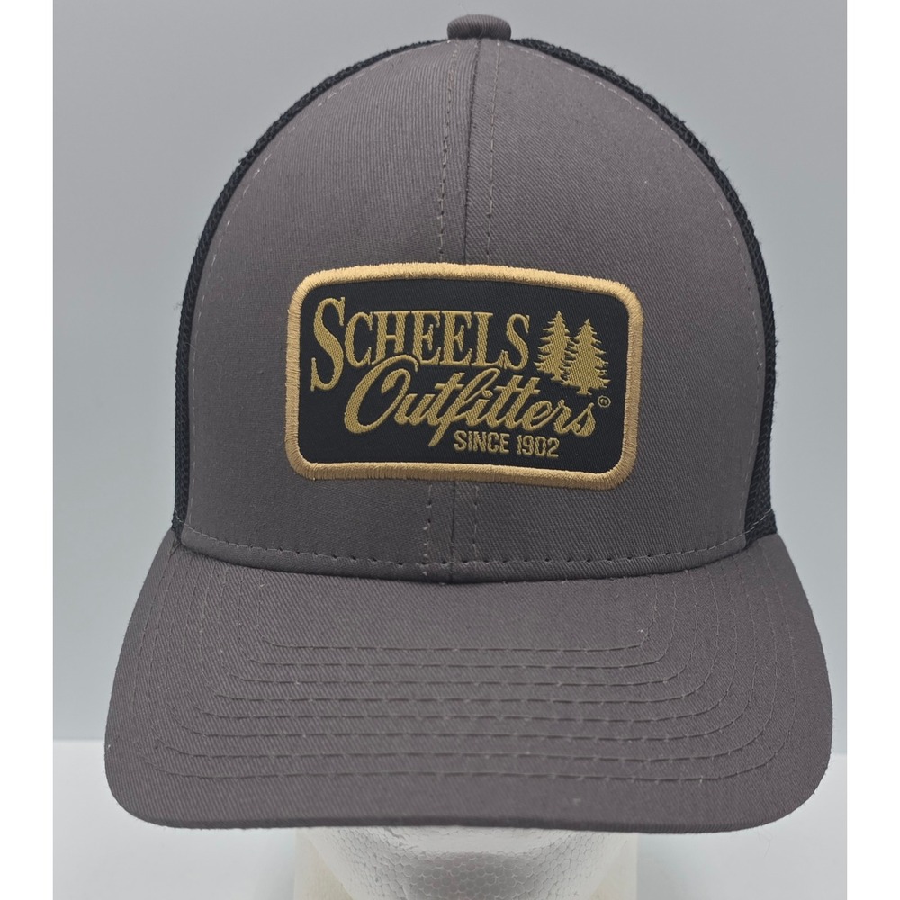 Scheels Outfitters Trucker Hat Gray Mesh Snapback Outdoor Cap Fishing Hunting